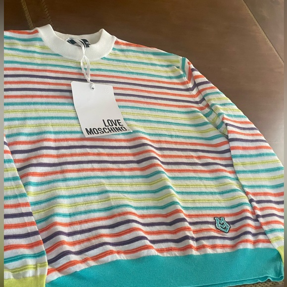 Love Moschino Multicolor Striped Crew Sweater
